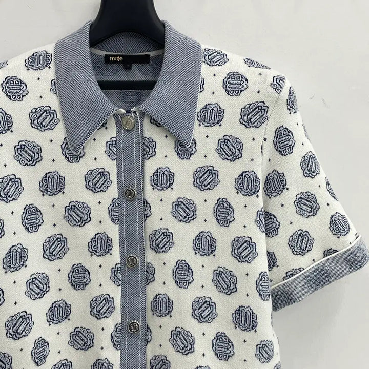 [BUNJANG] Maje 24SS Monogram Jacquard Cardigan / 마쥬 24ss 모노그램 자카드 가디건