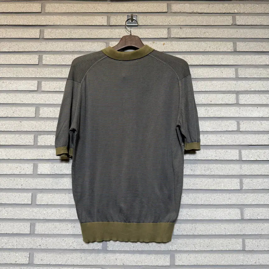 [BUNJANG] Burberry PK Collar Stripe Short Sleeve Polo Shirt / 버버리 PK카라 스트라이프 반팔