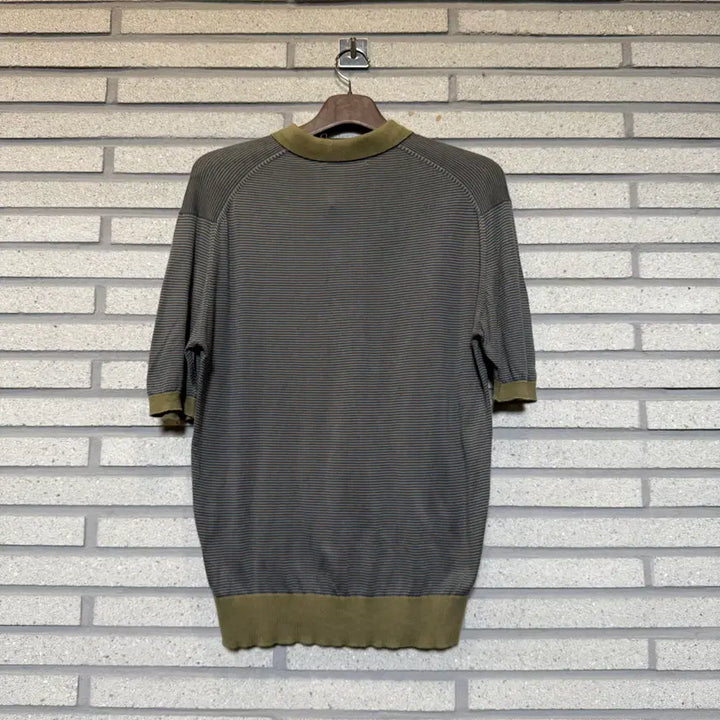 [BUNJANG] Burberry PK Collar Stripe Short Sleeve Polo Shirt / 버버리 PK카라 스트라이프 반팔
