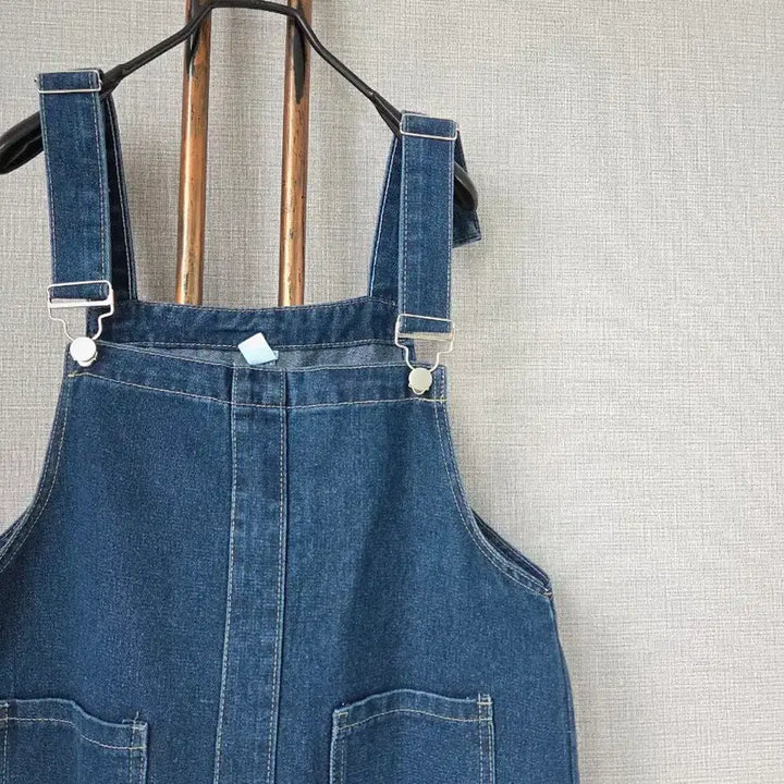 [BUNJANG] Denim Overalls Long Dress / 청 멜빵롱원피스