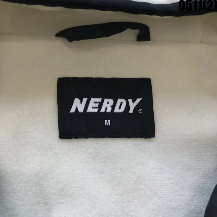 [BUNJANG] NERDY Fleece Zip-Up Hoodie White/Black M / 널디 후리스 집업 후드 화이트/블랙 m