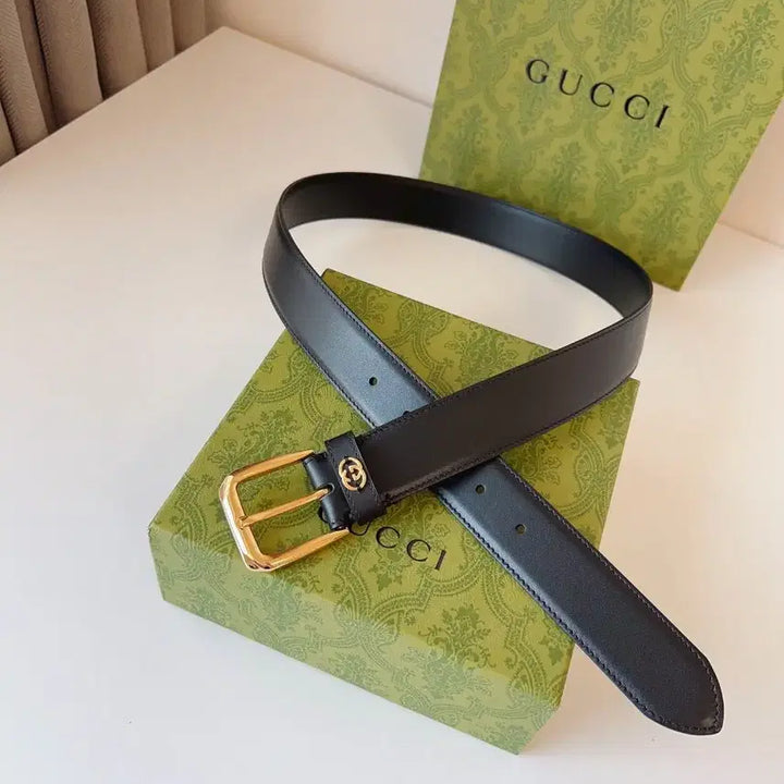[BUNJANG] Gucci Black Leather Belt 3.5cm / 구찌 블랙 가죽 벨트 3.5cm