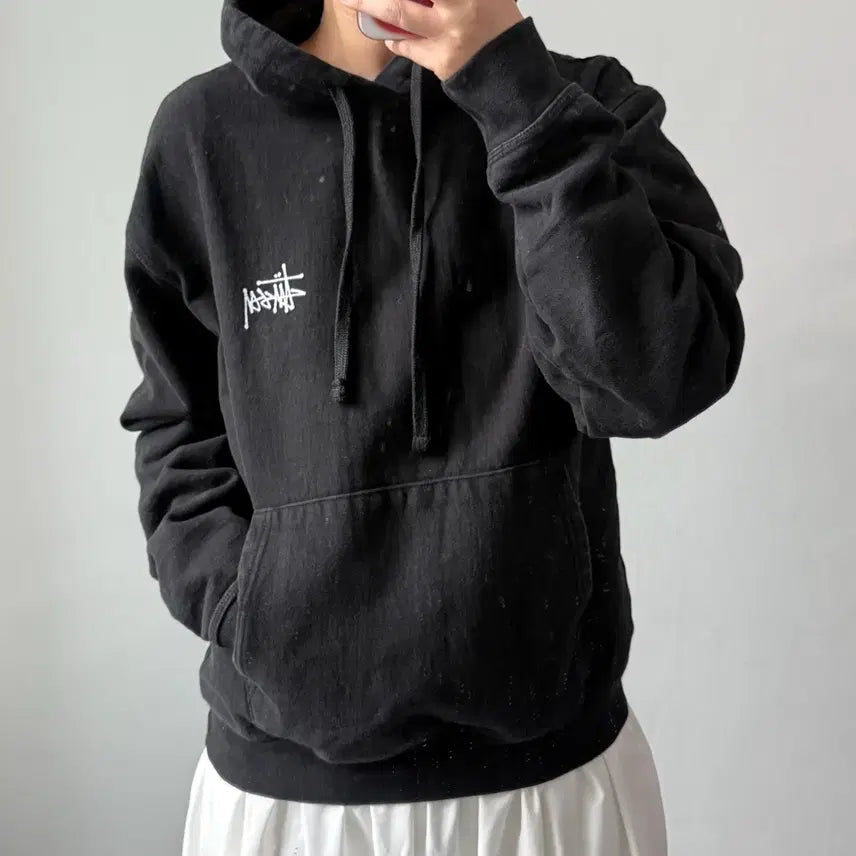 [BUNJANG] Stussy Black Hoodie / [M] 스투시 블랙 후드티