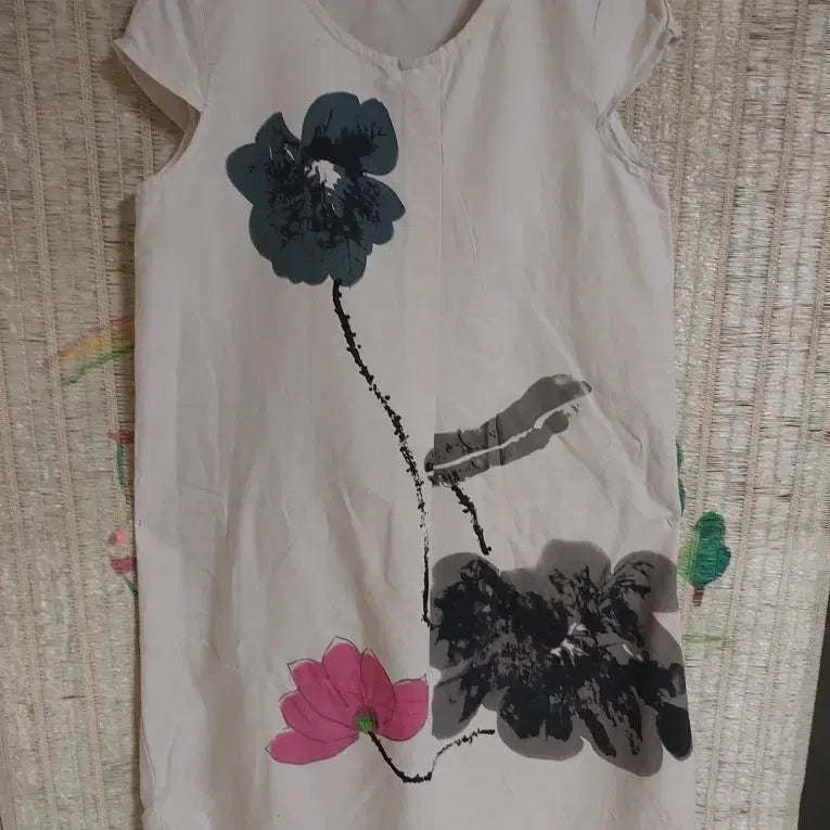 [BUNJANG] Flower Printing Short Sleeve Dress / 플라워 프린팅 반팔 원피스