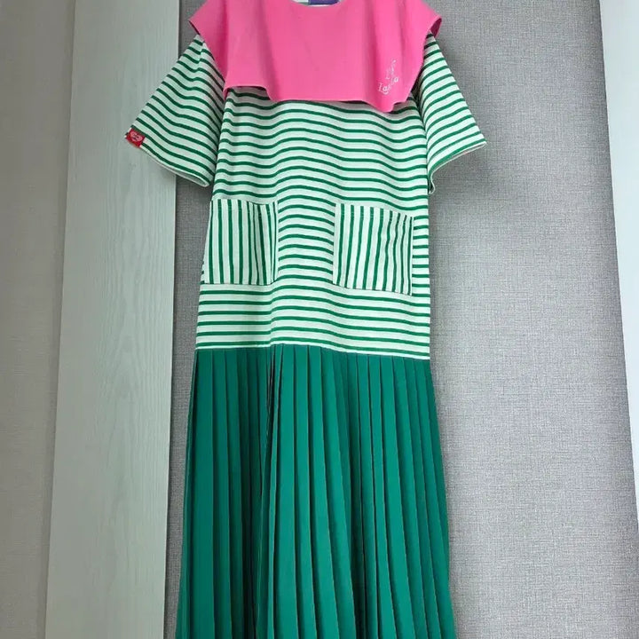 [BUNJANG] MODA Pink Cape Collar Maxi Dress / MODA 핑크 케이프카라 맥시원피스