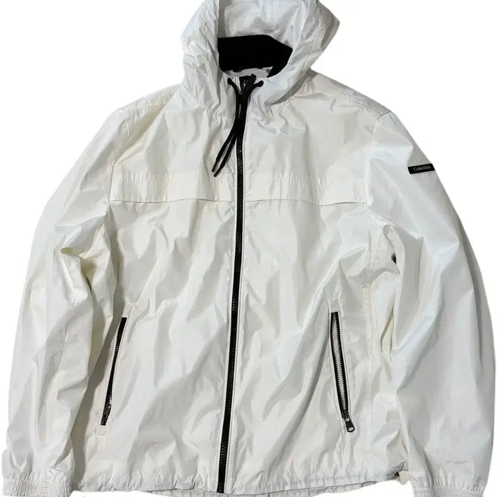[BUNJANG] Calvin Klein White Windbreaker Hooded Jacket / 캘빈클라인 화이트 바람막이 후드 자켓