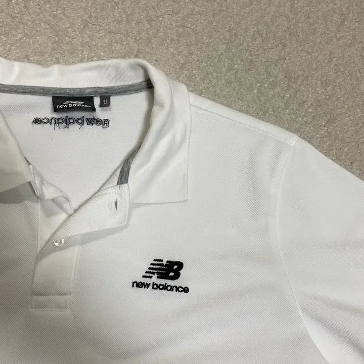 [BUNJANG] New Balance White Short Sleeve Polo Shirt M (95) / 뉴발란스 화이트 반팔 카라티 m 95