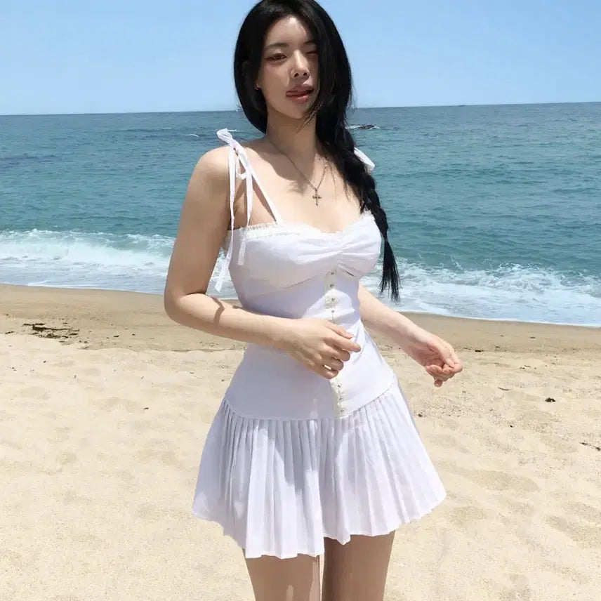 [BUNJANG] XERIF Span Corset Pleated Dress / XERIF 세리프 스판 코르셋 플리츠 원피스