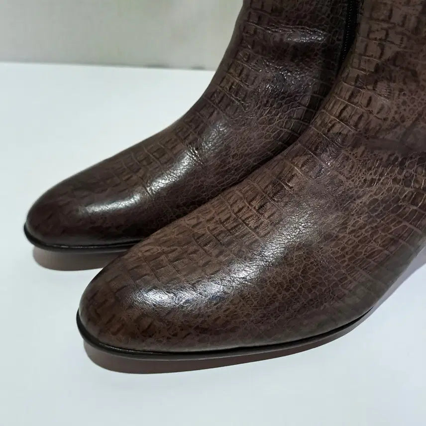 [BUNJANG] Genuine Leather Alligator Pattern Boots 260 / (택포) 악어가죽 패턴 소가죽 부츠 260 B904