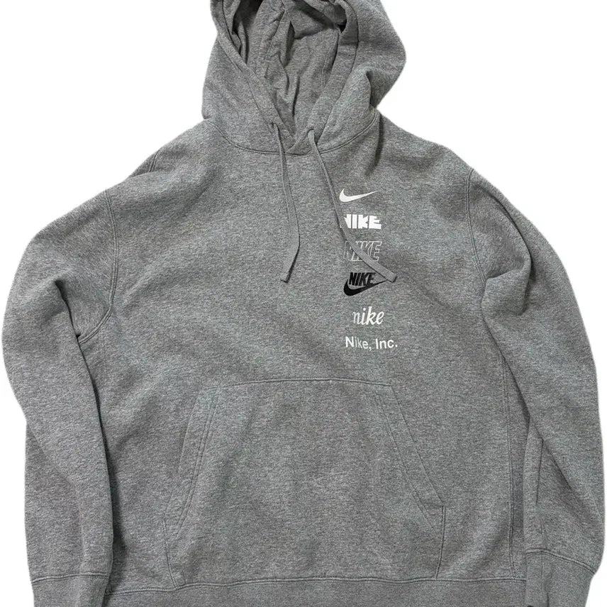 [BUNJANG] Nike Multi Logo Grey Hoodie / 나이키 멀티 로고 회색 후드티