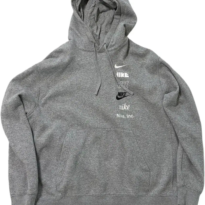 [BUNJANG] Nike Multi Logo Grey Hoodie / 나이키 멀티 로고 회색 후드티
