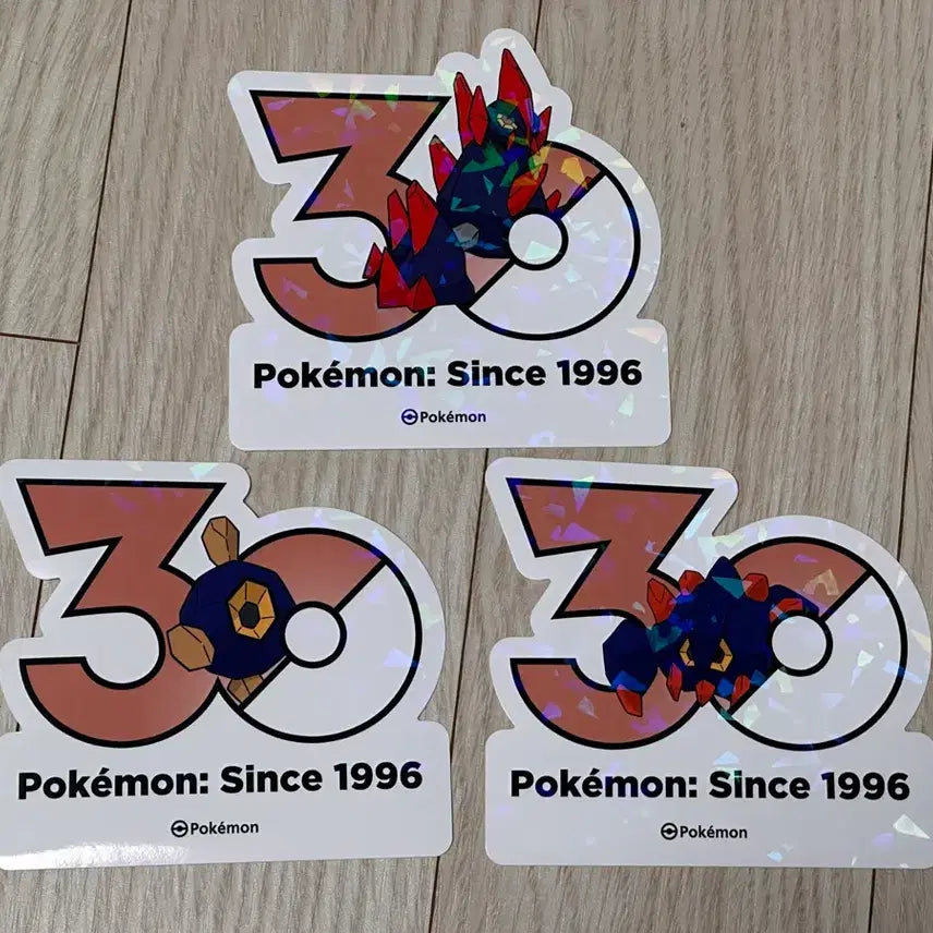 [SOLD OUT] 포켓몬 30주년 로고 스티커 단굴 암트르 기가이어스 세트