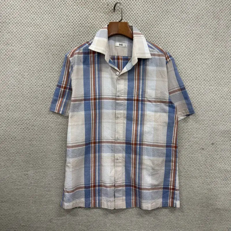 [BUNJANG] Daks Seersucker Short Sleeve Shirt / 닥스 시어서커 반팔 셔츠 95 D01508