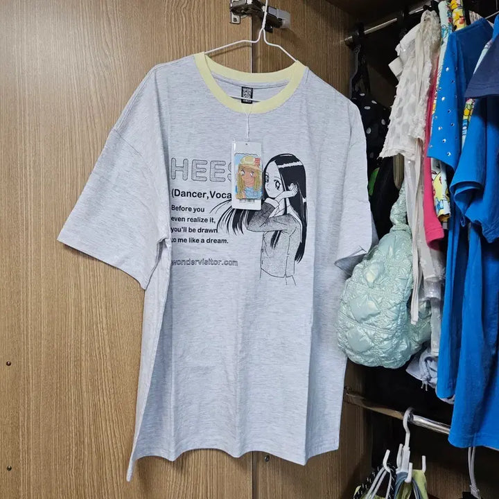 [BUNJANG] Wonder Visitor Gray Ringer T-Shirt / 새제품 무신사 원더비지터 회색 링거 반팔 티셔츠