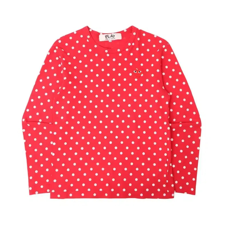 [BUNJANG] Comme des Garçons Red Polka Dot Long Sleeve / 꼼데가르송 레드 도트 롱슬리브