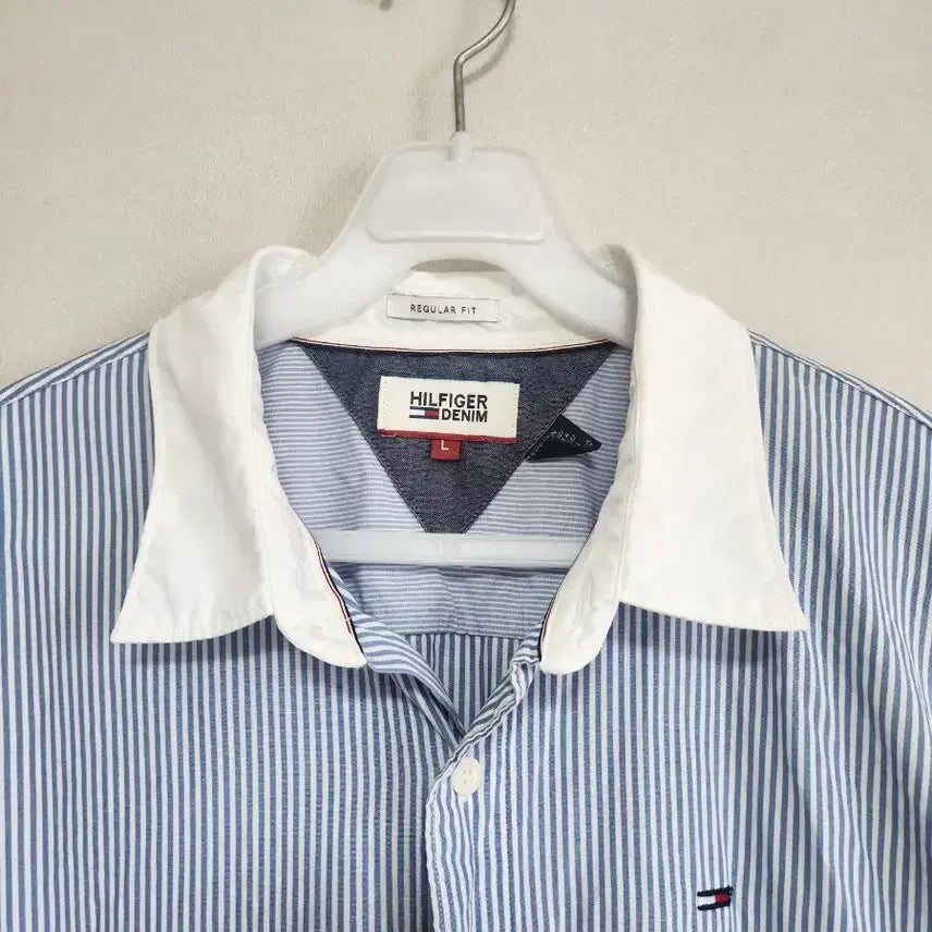 [BUNJANG] Tommy Hilfiger Striped Shirt Blue / 타미힐피거 스트라이프 셔츠 블루