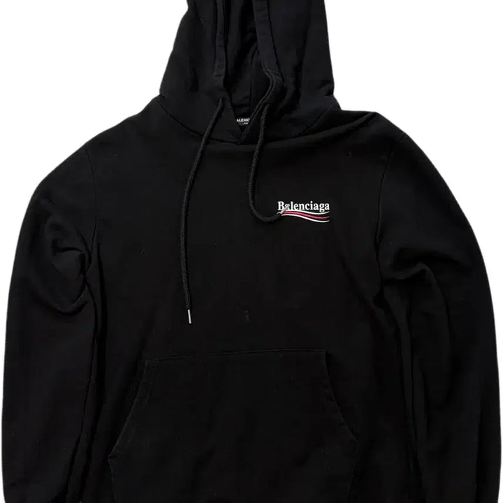 [BUNJANG] Balenciaga Wave Logo Black Hoodie / 발렌시아가 웨이브 로고 블랙 후드티