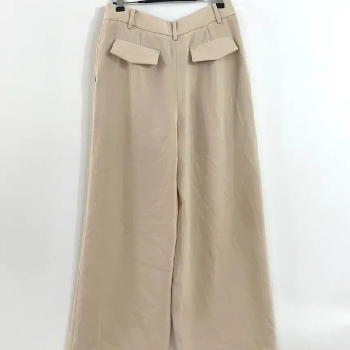 [BUNJANG] Berenice High-Waisted Pinstripe Wide Pants Beige / (여성,36) 베레니스 하이웨스트 핀턱 와이드 팬츠 베이지 0511-0