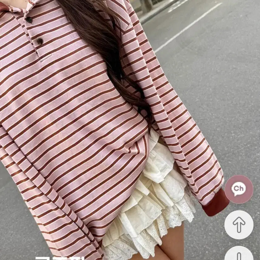 [BUNJANG] Marie Market Easy Stripe T-Shirt - Pink / [1번입은새제품무방] 남친심쿵 마리마켓 이지 스트라이프 티셔츠 요정마리