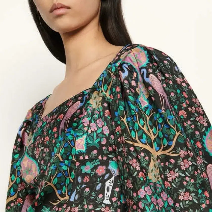 [BUNJANG] Sandro Floral Silk Blouse / SANDRO 산드로 플로랄 실크 블라우스 1