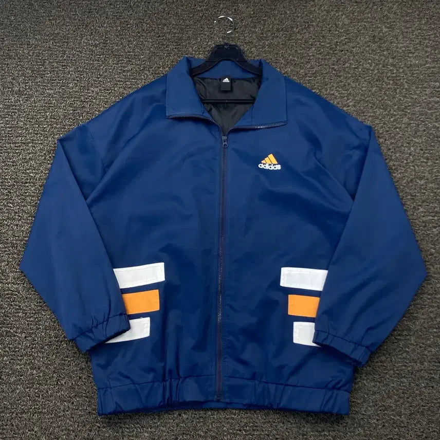 [BUNJANG] Adidas Old School Big Logo Navy Windbreaker / 아디다스 올드스쿨 빅로고 네이비 바람막이