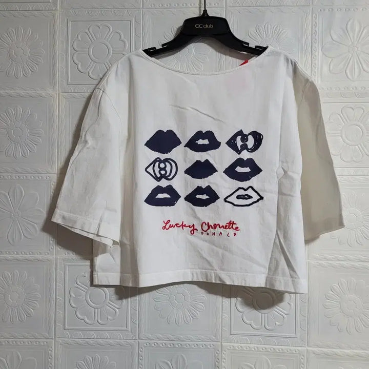 [BUNJANG] Lucky Chouette Embroidered Printing T-Shirt / 럭키슈에뜨 자수 프린팅 티셔츠