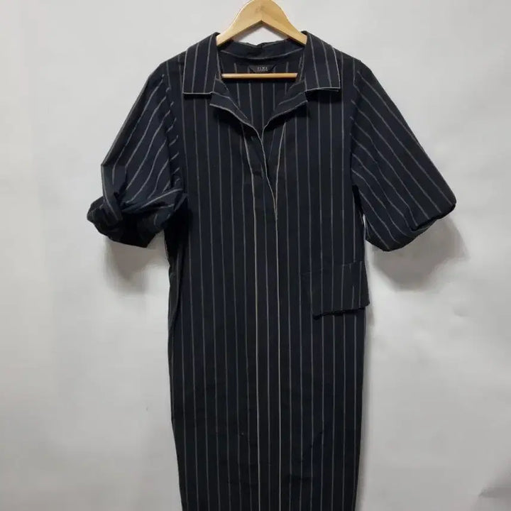 [BUNJANG] TIME Stripe Shirt Dress / TIME 타임 스트라이프 셔츠형 원피스 90