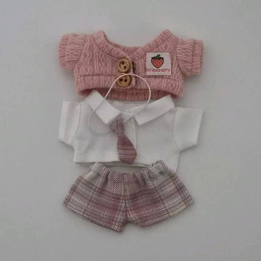 [SOLD OUT] 10cm 인형옷 핑크가디건 교복