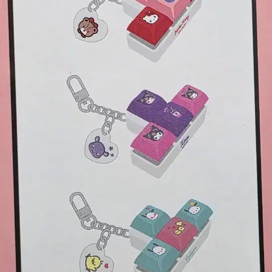 [BUNJANG] Sanrio Characters Keycap Keychain Set / 세븐일레븐 산리오캐릭터즈 키캡 키링 세트 헬로키티. 쿠로미