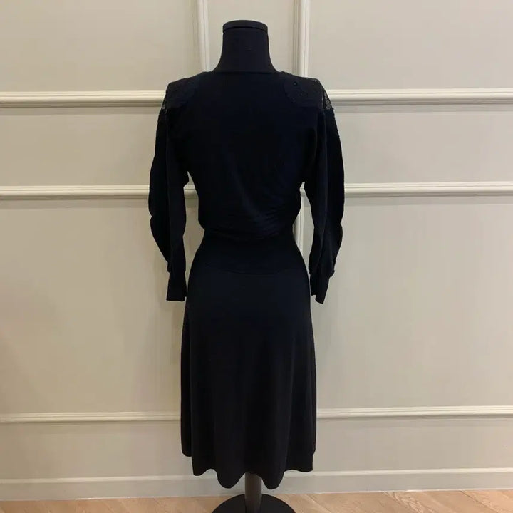 [BUNJANG] Fendi Lace Embroidered Knit Dress Black / 267000855 펜디 레이스 자수 니트 원피스 블랙