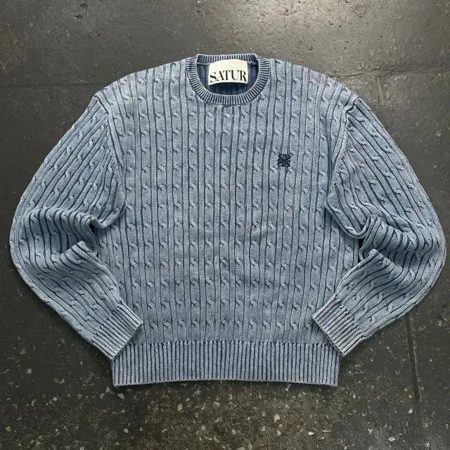 [BUNJANG] Satur Classic Dyed Cable Knit Sweater / 95 세터 Satur 클래식 다이드 케이블 니트