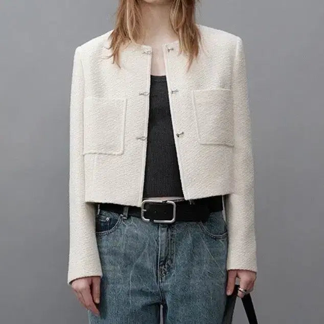 [BUNJANG] RAVE Tweed Jacket White Size S / 레이브 트위드 자켓 새상품