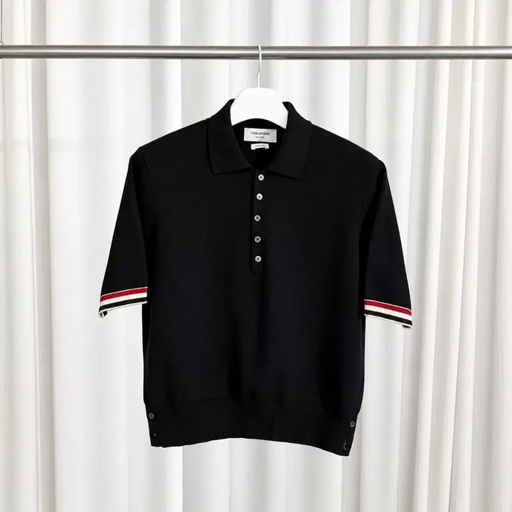 [BUNJANG] Thom Browne RWB Trimming Milano Stitch Short Sleeve Polo Shirt / 톰브라운 RWB 트리밍 밀라노스티치 반팔 카라티
