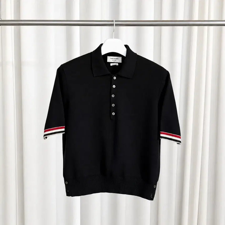 [BUNJANG] Thom Browne RWB Trimming Milano Stitch Short Sleeve Polo Shirt / 톰브라운 RWB 트리밍 밀라노스티치 반팔 카라티