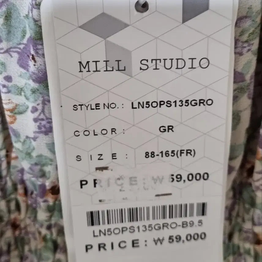 [BUNJANG] Mills Studio Flower Pattern Smocking Banding Chiffon Short Sleeve Dress (XS) / 새상품) XS (44) 밀스튜디오 플라워패턴 스모킹밴딩 쉬폰 반팔 원피스
