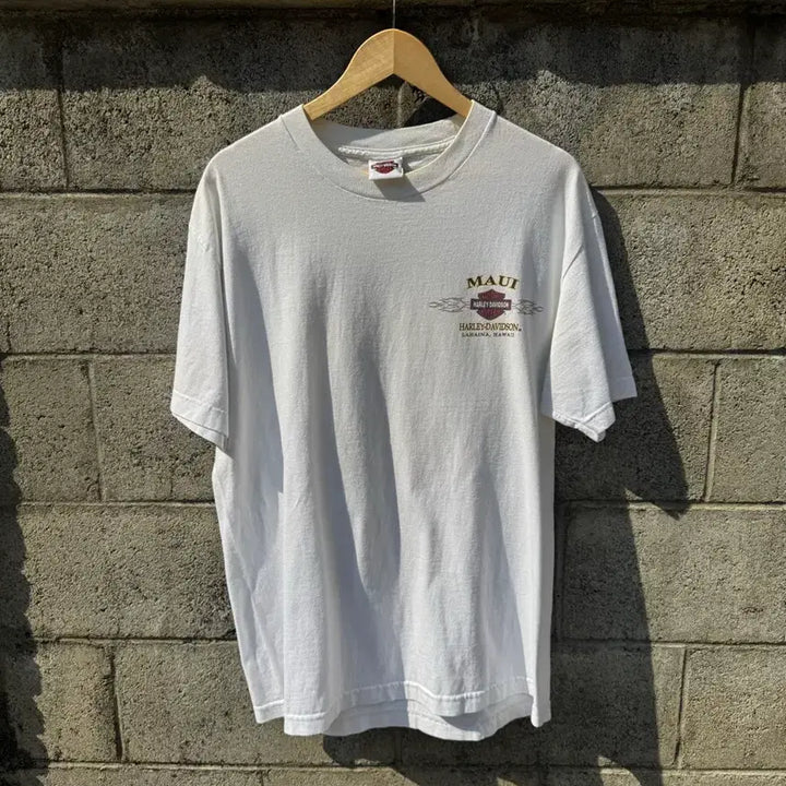 [BUNJANG] Harley-Davidson Vintage Hawaii Lahaina Print Short Sleeve T-Shirt / 할리데이비슨 빈티지 하와이 프린팅 반팔 티셔츠