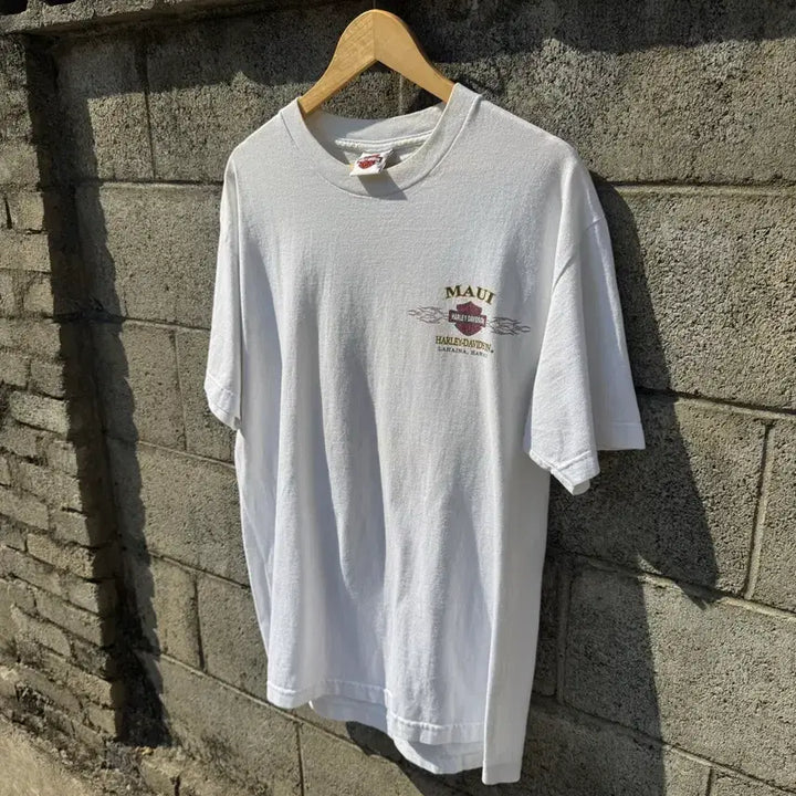 [BUNJANG] Harley-Davidson Vintage Hawaii Lahaina Print Short Sleeve T-Shirt / 할리데이비슨 빈티지 하와이 프린팅 반팔 티셔츠