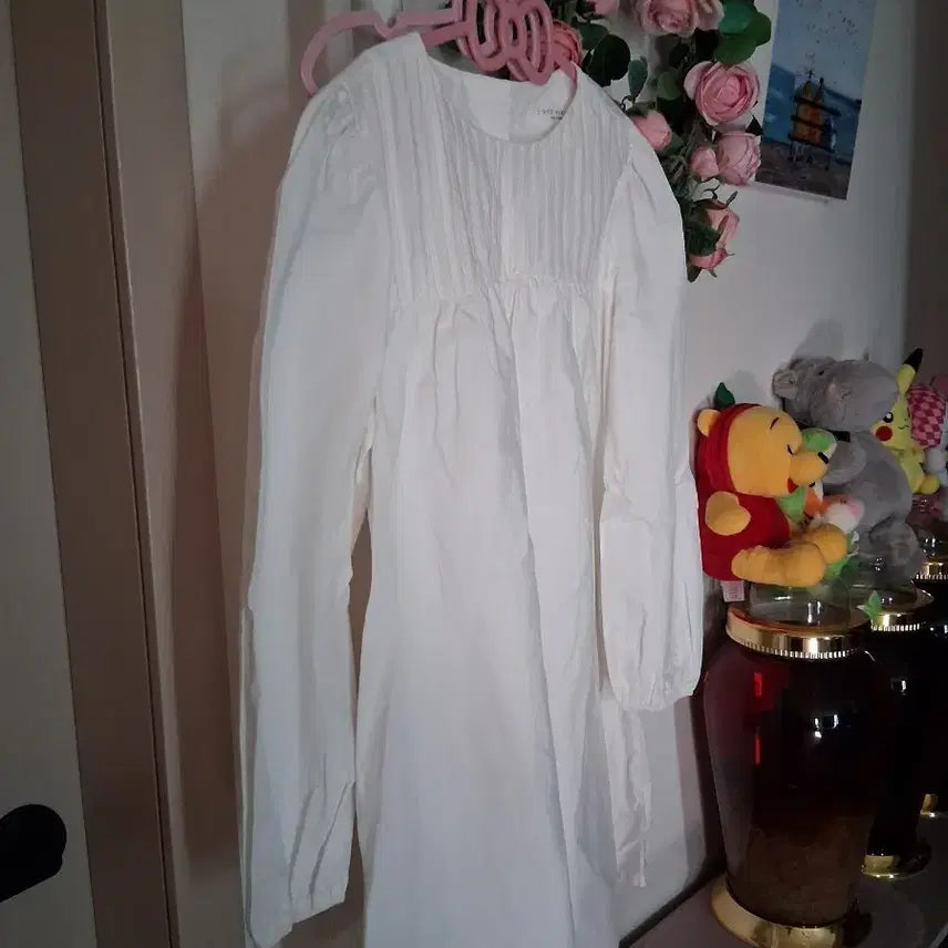 [BUNJANG] White Mini Dress with Pintuck Detail / 화이트  원피스