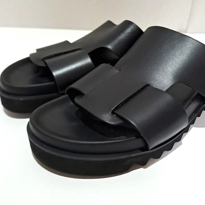 [BUNJANG] Time Homme Leather Sandals Black 270mm / (택포) 타임옴므 가죽 샌들 270 B905