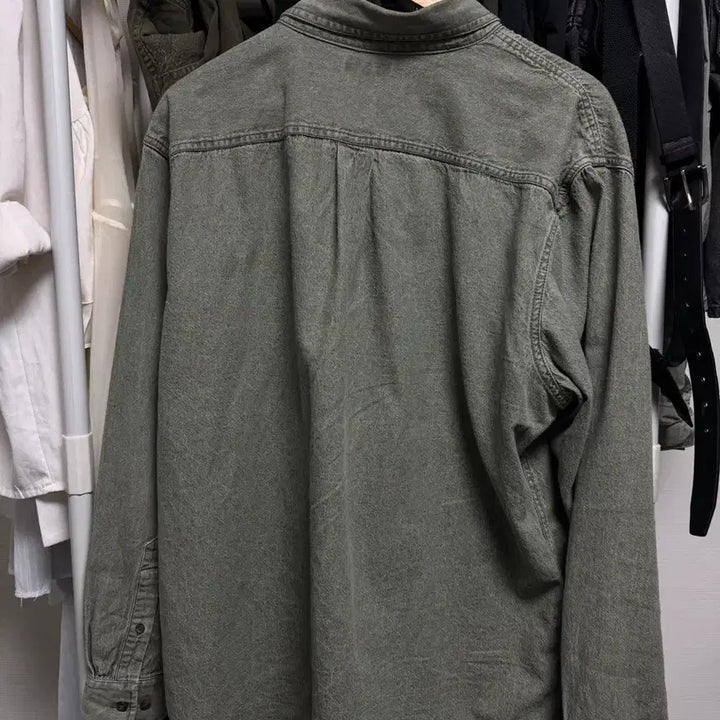 [BUNJANG] Carhartt Khaki Denim Work Shirt / 칼하트 카키 데님 워크 셔츠