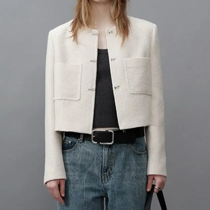 [BUNJANG] RAVE Tweed Jacket White Size S / 레이브 완판 트위드 자켓