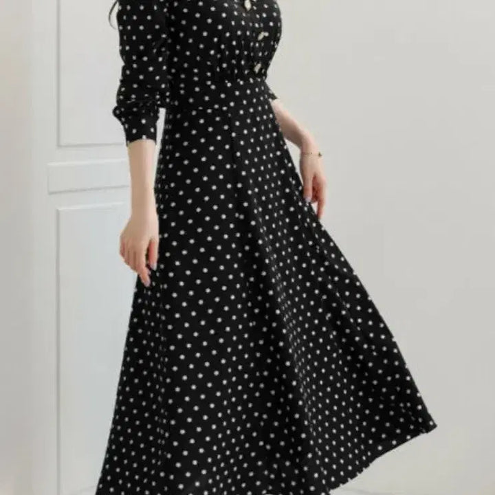 [BUNJANG] Marion Dot Flare Dress / 시스루 포인트 도트 플레어 원피스