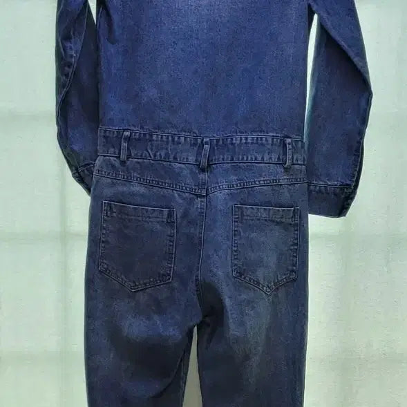 [BUNJANG] Denim Jumpsuit with Brooch / 데님 청 점프수트