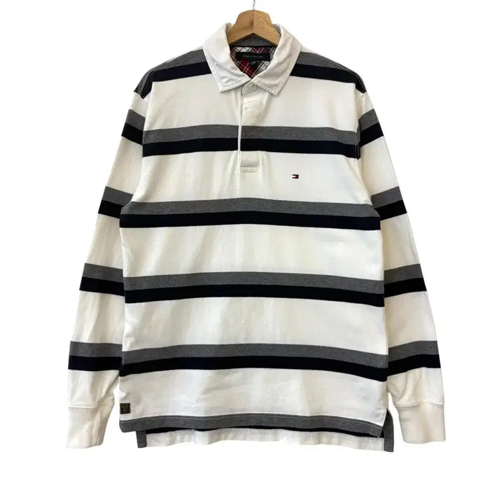 [BUNJANG] Tommy Hilfiger Striped Rugby Long Sleeve T-Shirt Size M / 타미힐피거 스트라이프 럭비 긴팔티 M 정품