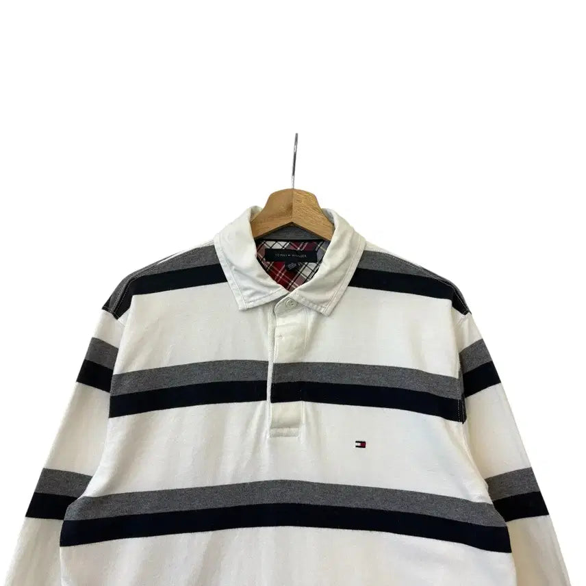 [BUNJANG] Tommy Hilfiger Striped Rugby Long Sleeve T-Shirt Size M / 타미힐피거 스트라이프 럭비 긴팔티 M 정품
