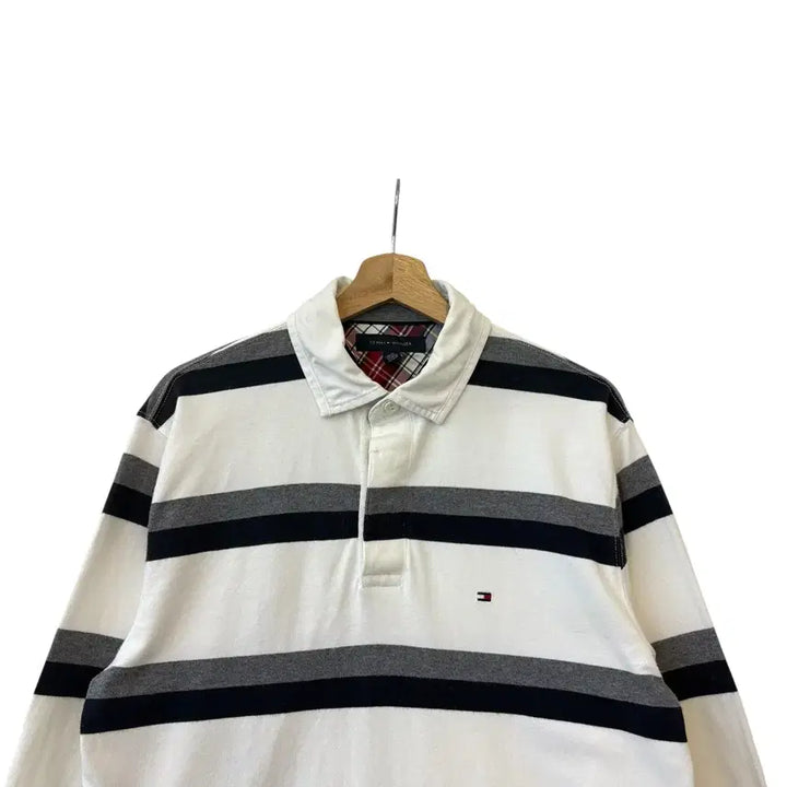 [BUNJANG] Tommy Hilfiger Striped Rugby Long Sleeve T-Shirt Size M / 타미힐피거 스트라이프 럭비 긴팔티 M 정품