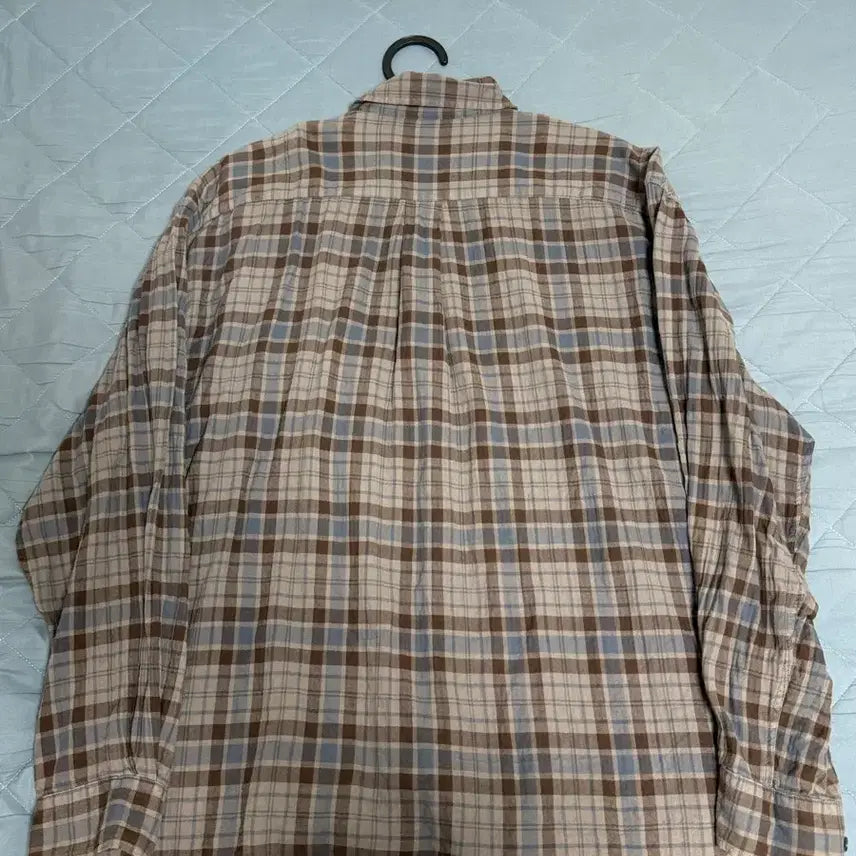 [BUNJANG] Hatching Room Classic Overshirt Overdyed Check Sky Blue Brown Size 4 / [4] 해칭룸 클래식 셔츠 오버다이드 체크 스카이블루 브라운
