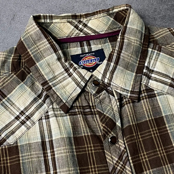 [BUNJANG] Dickies Vintage Check Western Short Sleeve Shirt A00937 / DICKIES 디키즈 빈티지 체크 웨스턴 반팔 셔츠 A00937