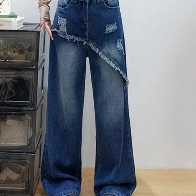 [BUNJANG] Denim Wide Pants XL / 데님 팬츠 XL