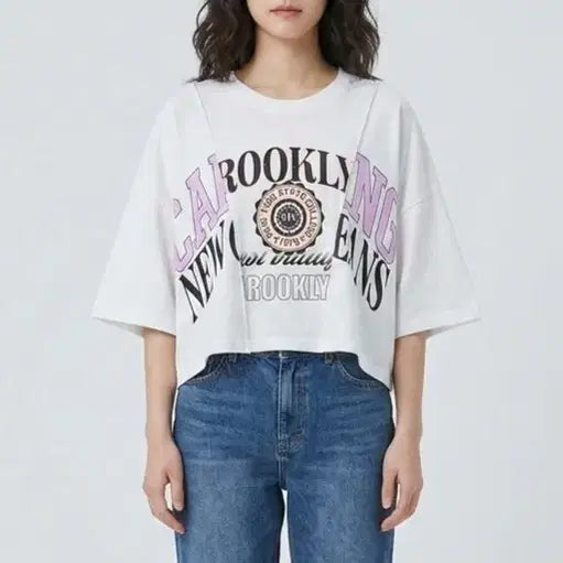 [BUNJANG] Vannique Oversized Cropped T-Shirt / [F]반에이크 오버핏 크롭티